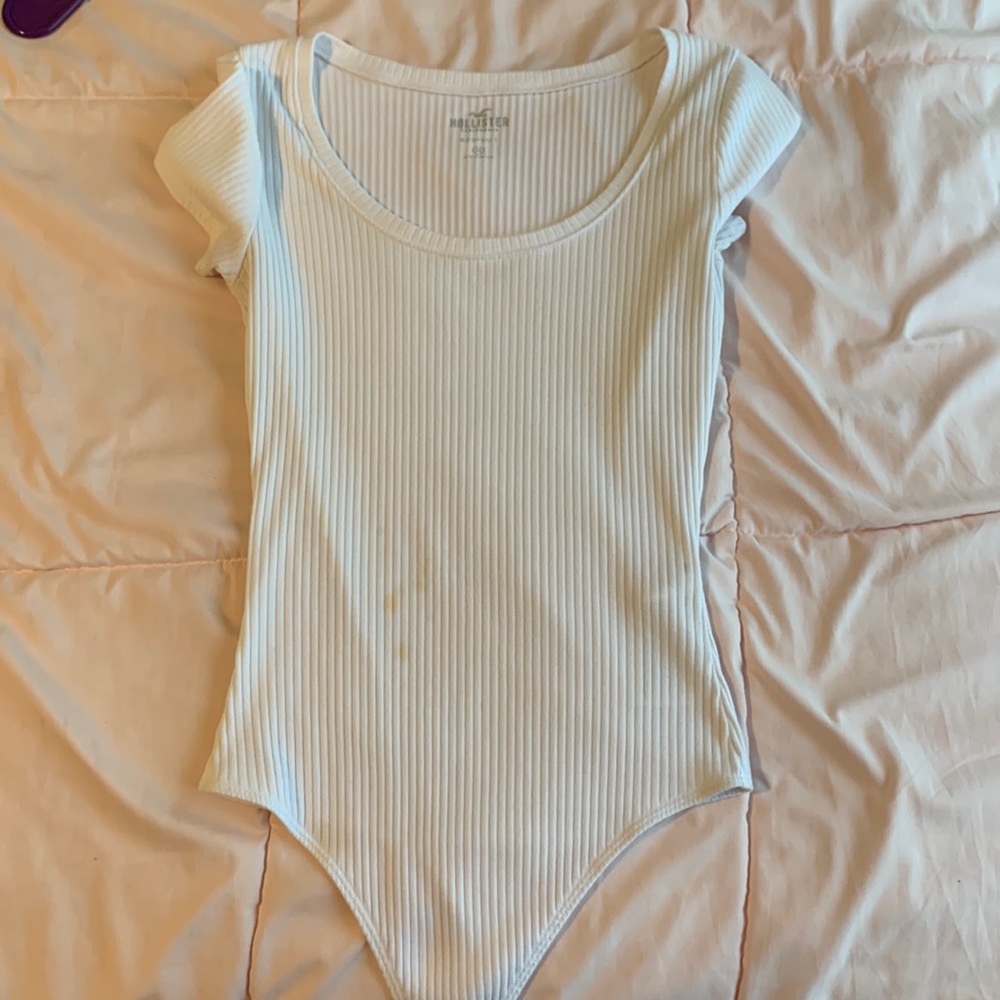 White Hollister short sleeve body suit